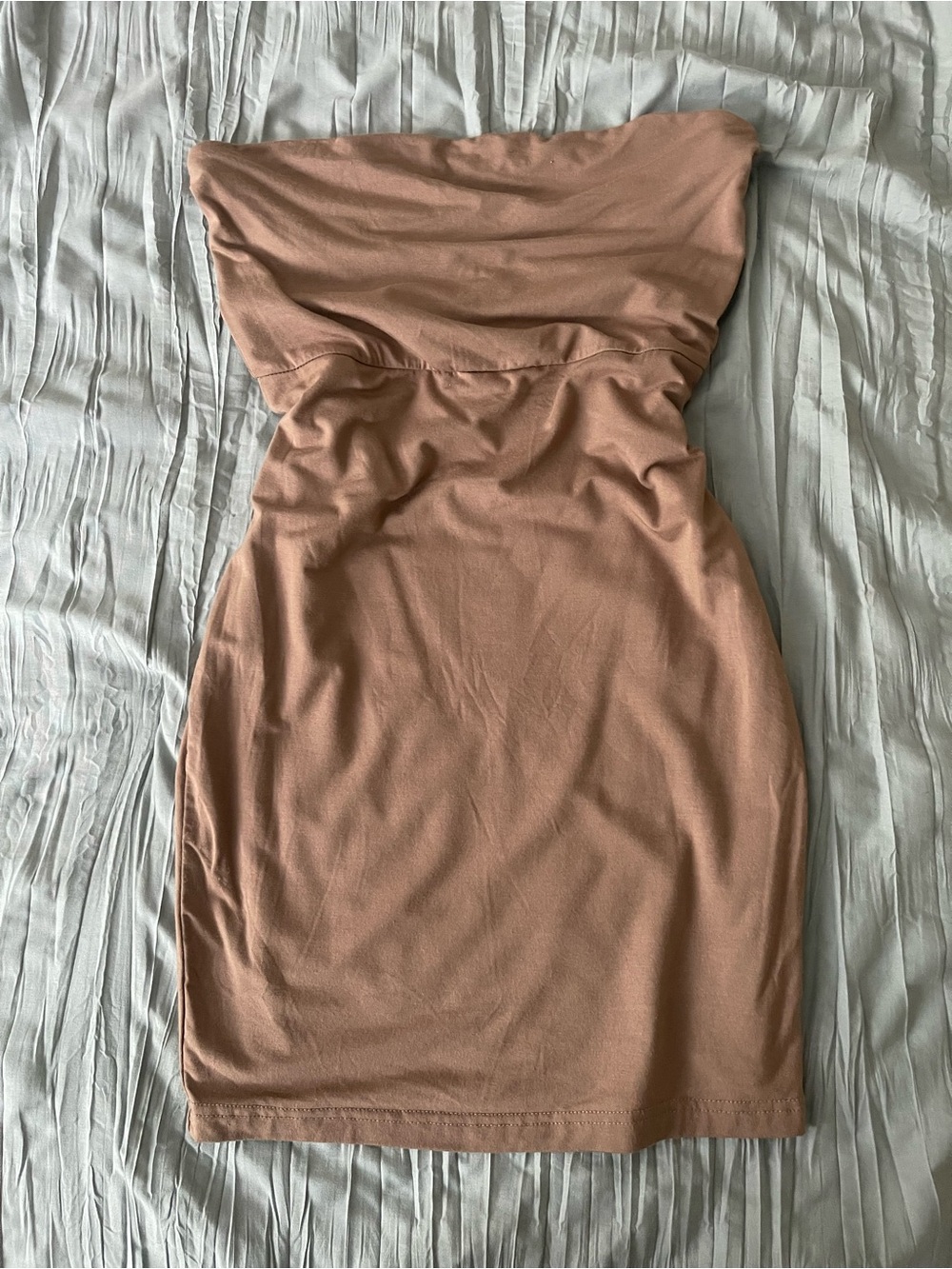 Shein - Strapless Bodycon Dress in Dusty Rose/ Nude